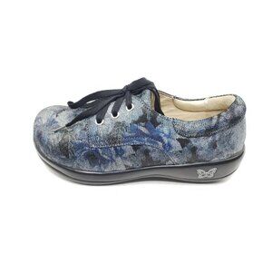 Alegria Kimi KIM-420 Blue Black Leather Lace Up Comfort Walking Shoes EU 37 US 7